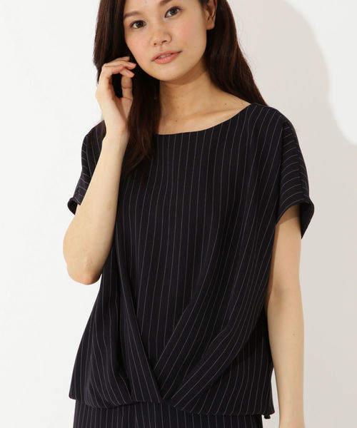 22 OCTOBRE（ヴァンドゥ－オクトーブル）の「◆ダブルサテンブラウス（シャツ/ブラウス・レディース・ブラック/グレー/ダークネイビー・38/36）」の3枚目の写真