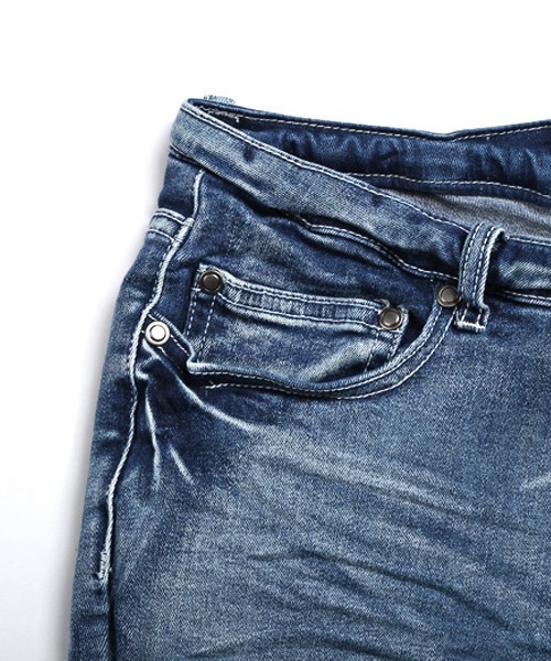 LUXSTYLE（ラグスタイル）の「ダメージクラッシュストレッチデニムスキニーアンクルパンツ（デニムパンツ・メンズ・ブルー/ブルー系その他/インディゴブルー/ブラック/グレー/ホワイト・L/M/S/XL）」の12枚目の写真