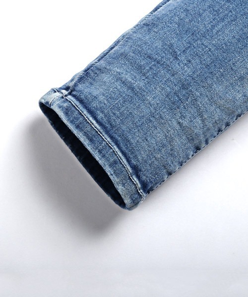 LUXSTYLE（ラグスタイル）の「ダメージクラッシュストレッチデニムスキニーアンクルパンツ（デニムパンツ・メンズ・ブルー/ブルー系その他/インディゴブルー/ブラック/グレー/ホワイト・L/M/S/XL）」の7枚目の写真