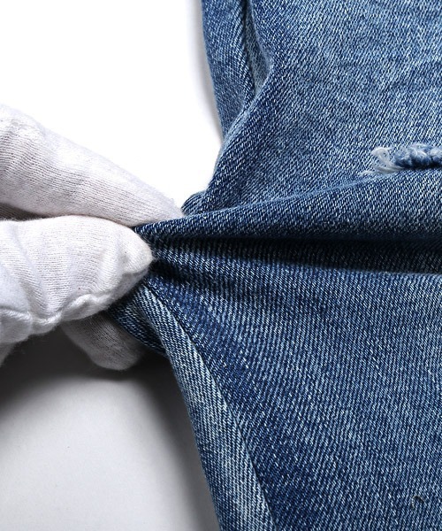 LUXSTYLE（ラグスタイル）の「ダメージクラッシュストレッチデニムスキニーアンクルパンツ（デニムパンツ・メンズ・ブルー/ブルー系その他/インディゴブルー/ブラック/グレー/ホワイト・L/M/S/XL）」の9枚目の写真