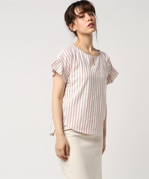 Green Parks グリーンパークス の キーネックストライププル