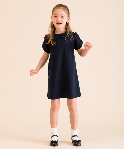 Catherine Cottage（キャサリンコテージ）の「スタンドカラー ポンチワンピース（ワンピース・キッズ・ネイビー/ピンク/ブラック・110/120/130/140/150）」の3枚目の写真