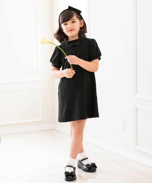 Catherine Cottage（キャサリンコテージ）の「スタンドカラー ポンチワンピース（ワンピース・キッズ・ネイビー/ピンク/ブラック・110/120/130/140/150）」の4枚目の写真