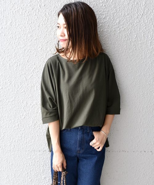 liflattie ships（リフラティ シップス）の「liflattie ships:ジョーゼットタックトップス（Tシャツ/カットソー・レディース・ブラック/オリーブ/キャメル・SMALL/MEDIUM）」の3枚目の写真