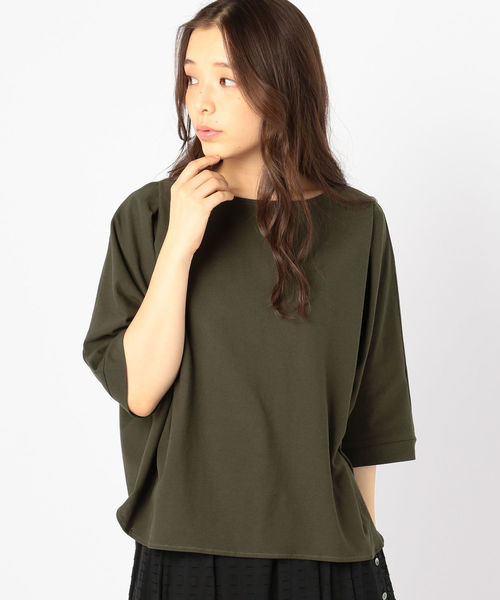 liflattie ships（リフラティ シップス）の「liflattie ships:ジョーゼットタックトップス（Tシャツ/カットソー・レディース・ブラック/オリーブ/キャメル・SMALL/MEDIUM）」の4枚目の写真