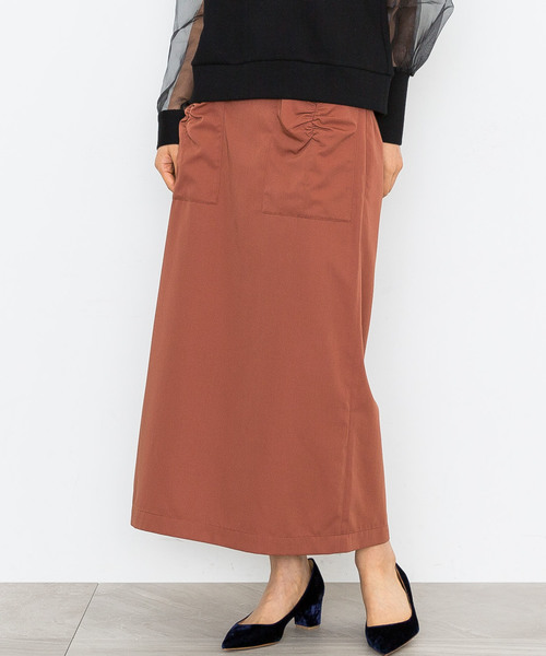 MUVEIL WORK（ミュベールワーク）の「【MUVEIL WORK】リボンディテールスカート（スカート・レディース・ネイビー/ブラウン/カーキ・38/36）」の2枚目の写真