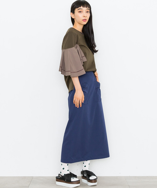 MUVEIL WORK（ミュベールワーク）の「【MUVEIL WORK】リボンディテールスカート（スカート・レディース・ネイビー/ブラウン/カーキ・38/36）」の16枚目の写真