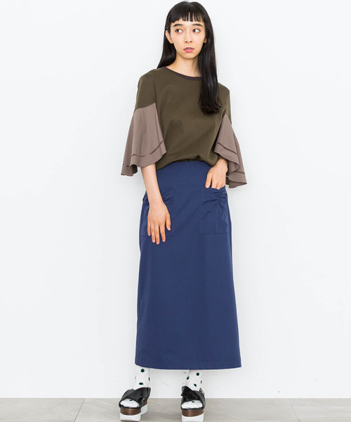 MUVEIL WORK（ミュベールワーク）の「【MUVEIL WORK】リボンディテールスカート（スカート・レディース・ネイビー/ブラウン/カーキ・38/36）」の17枚目の写真