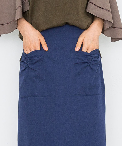 MUVEIL WORK（ミュベールワーク）の「【MUVEIL WORK】リボンディテールスカート（スカート・レディース・ネイビー/ブラウン/カーキ・38/36）」の18枚目の写真