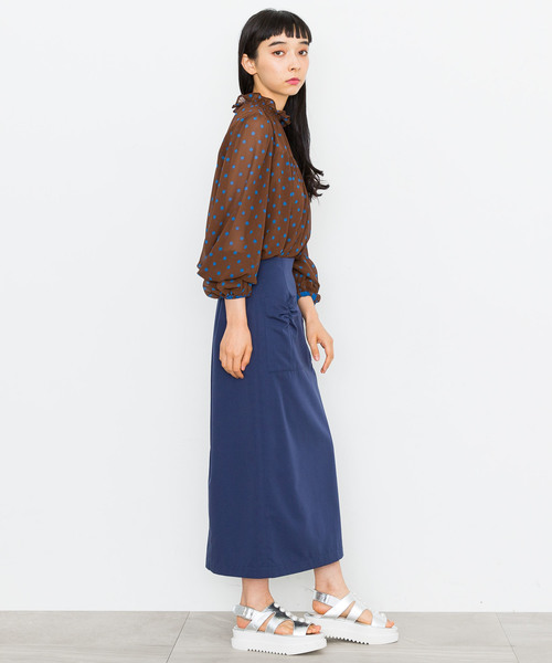 MUVEIL WORK（ミュベールワーク）の「【MUVEIL WORK】リボンディテールスカート（スカート・レディース・ネイビー/ブラウン/カーキ・38/36）」の20枚目の写真