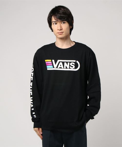 VANS(バンズ)の「VANS RAINBOW LSTEE(Tシャツ/カットソー・メンズ・ホワイト/ブラック・M/L)」の2枚目の写真