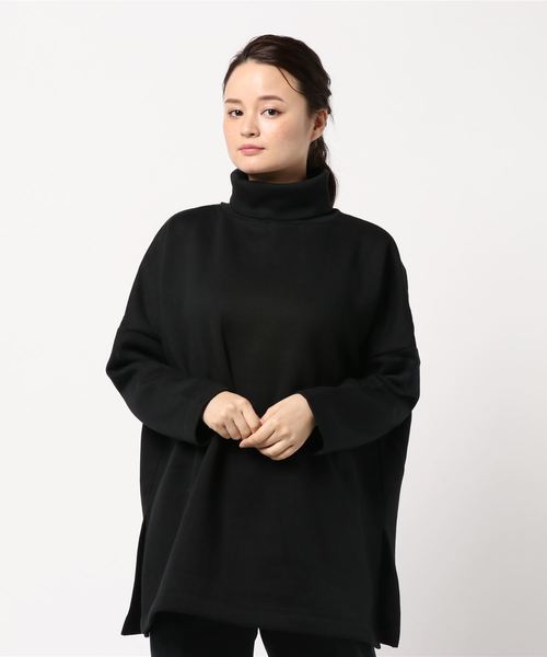 AMERICAN HOLIC（アメリカンホリック）の「・ハイネック裏毛裏起毛チュニック（Tシャツ/カットソー・レディース・チャコールグレー/ホワイト系その他/ブラック/モカ・M/L）」の15枚目の写真