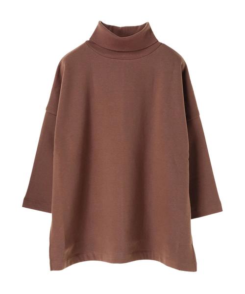 AMERICAN HOLIC（アメリカンホリック）の「・ハイネック裏毛裏起毛チュニック（Tシャツ/カットソー・レディース・チャコールグレー/ホワイト系その他/ブラック/モカ・M/L）」の5枚目の写真