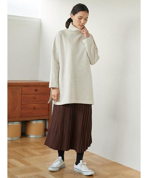 AMERICAN HOLIC（アメリカンホリック）の「・ハイネック裏毛裏起毛チュニック（Tシャツ/カットソー・レディース・チャコールグレー/ホワイト系その他/ブラック/モカ・M/L）」の10枚目の写真