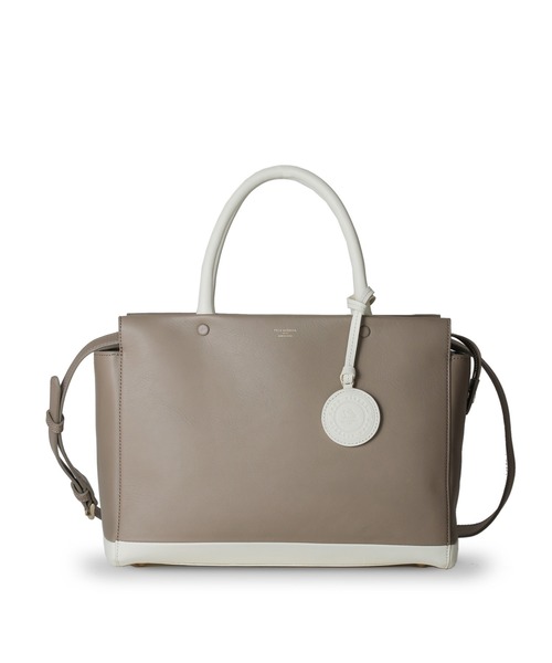 PELLE MORBIDA（ペッレモルビダ）の「VEＬA（ヴェーラ）ハンドバッグ（ショルダー付き）（ハンドバッグ・レディース・ブラック/ベージュ/グレー・FREE）」の2枚目の写真