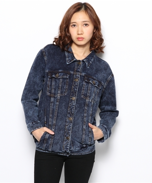 WEGO（ウィゴー）の「WEGO/BIG Gジャン（デニムジャケット・レディース・インディゴブルー/ライトインディゴブルー・FREE）」の14枚目の写真