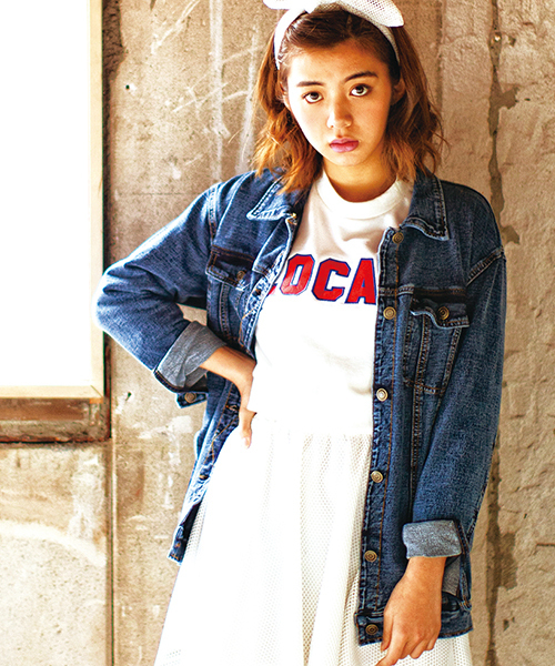 WEGO（ウィゴー）の「WEGO/BIG Gジャン（デニムジャケット・レディース・インディゴブルー/ライトインディゴブルー・FREE）」の16枚目の写真