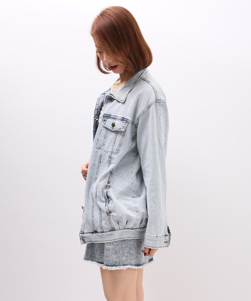 WEGO（ウィゴー）の「WEGO/BIG Gジャン（デニムジャケット・レディース・インディゴブルー/ライトインディゴブルー・FREE）」の18枚目の写真