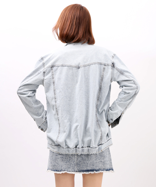 WEGO（ウィゴー）の「WEGO/BIG Gジャン（デニムジャケット・レディース・インディゴブルー/ライトインディゴブルー・FREE）」の19枚目の写真