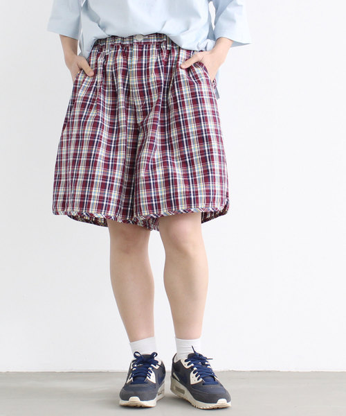 PAR ICI(パーリッシィ)の「無地/チェック ショートパンツ(パンツ)」|ボルドー