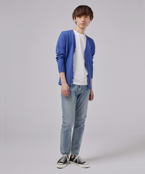 ZOZO（ゾゾ）の「ホールガーメントコットンVネックニットカーディガン（パターンオーダー）／カーキ[MEN]（カーディガン/ボレロ・メンズ・カーキ・マルチサイズ）」の5枚目の写真