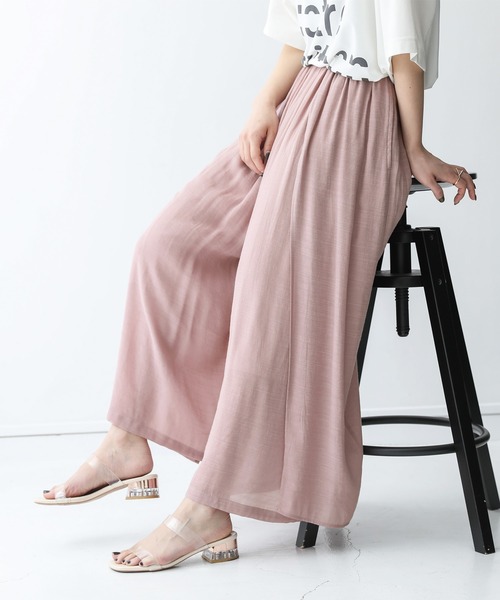 n'OrLABEL（ノアールレーベル）の「『ゆるひらスラブパンツ』（その他パンツ・レディース・ブラック/ダークブルー/テラコッタ/スモークピンク/モカ/ターメリック/ネイビー/グレー/グリーン/パープル/ミント/オレンジ・FREE）」の11枚目の写真