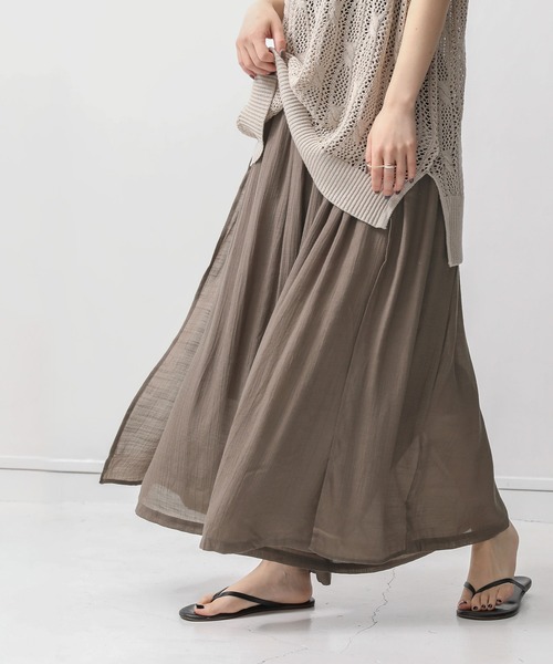 n'OrLABEL（ノアールレーベル）の「『ゆるひらスラブパンツ』（その他パンツ・レディース・ブラック/ダークブルー/テラコッタ/スモークピンク/モカ/ターメリック/ネイビー/グレー/グリーン/パープル/ミント/オレンジ・FREE）」の3枚目の写真