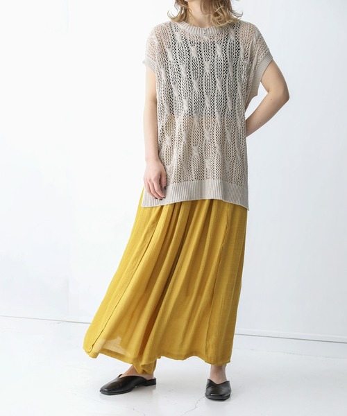 n'OrLABEL（ノアールレーベル）の「『ゆるひらスラブパンツ』（その他パンツ・レディース・ブラック/ダークブルー/テラコッタ/スモークピンク/モカ/ターメリック/ネイビー/グレー/グリーン/パープル/ミント/オレンジ・FREE）」の20枚目の写真