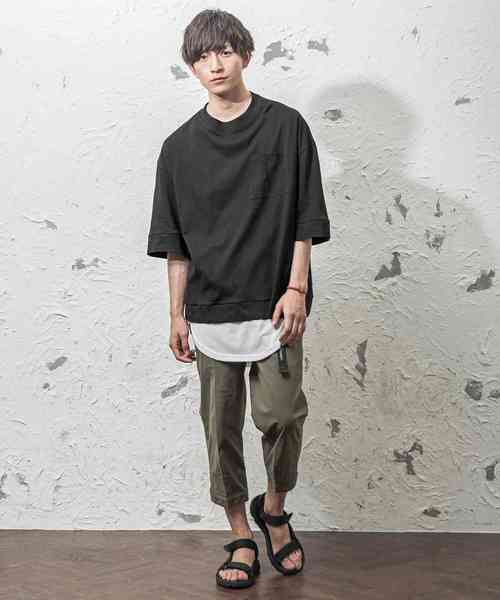 MinoriTY（マイノリティ）の「ポケット付きビッグTシャツ　ビッグシルエット（Tシャツ/カットソー・メンズ・ブラック/ネイビー/モカ/ブラウン/ブルー/ベージュ・L/M）」の7枚目の写真