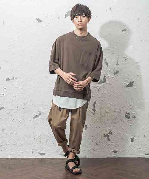 MinoriTY（マイノリティ）の「ポケット付きビッグTシャツ　ビッグシルエット（Tシャツ/カットソー・メンズ・ブラック/ネイビー/モカ/ブラウン/ブルー/ベージュ・L/M）」の10枚目の写真