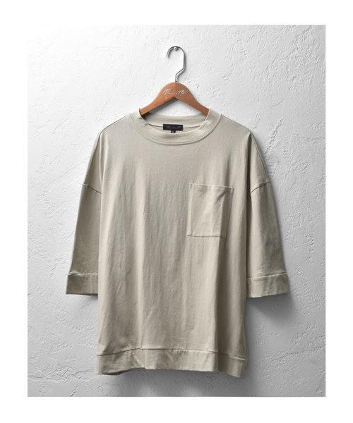 MinoriTY（マイノリティ）の「ポケット付きビッグTシャツ　ビッグシルエット（Tシャツ/カットソー・メンズ・ブラック/ネイビー/モカ/ブラウン/ブルー/ベージュ・L/M）」の22枚目の写真