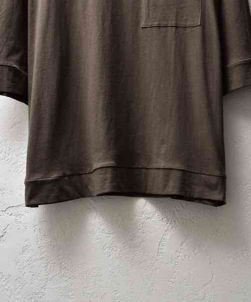 MinoriTY（マイノリティ）の「ポケット付きビッグTシャツ　ビッグシルエット（Tシャツ/カットソー・メンズ・ブラック/ネイビー/モカ/ブラウン/ブルー/ベージュ・L/M）」の9枚目の写真