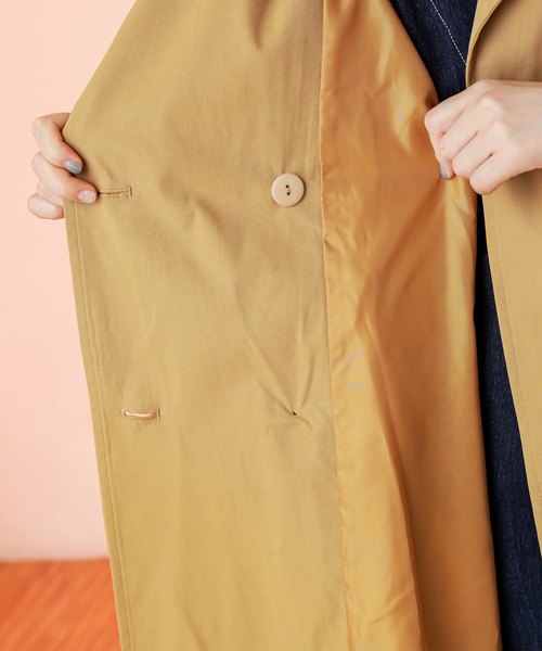 natural couture(ナチュラルクチュール)の「バックプリーツトレンチコート(トレンチコート・レディース・マスタード/キャメル/チェック・FREE)」の17枚目の写真