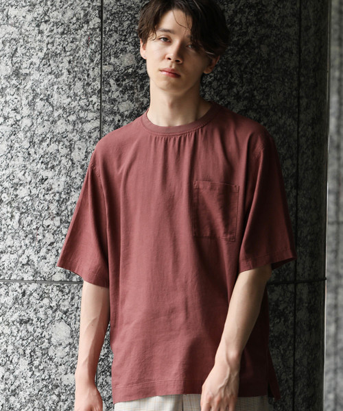 JUNRED（ジュンレッド）の「【リラックスシルエット】麻ビンテージ布帛Tシャツ（Tシャツ/カットソー・メンズ・ホワイト系その他6/グリーン系その他/ネイビー/パープル・M/S/L/LL）」の4枚目の写真