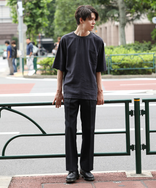 JUNRED（ジュンレッド）の「【リラックスシルエット】麻ビンテージ布帛Tシャツ（Tシャツ/カットソー・メンズ・ホワイト系その他6/グリーン系その他/ネイビー/パープル・M/S/L/LL）」の9枚目の写真