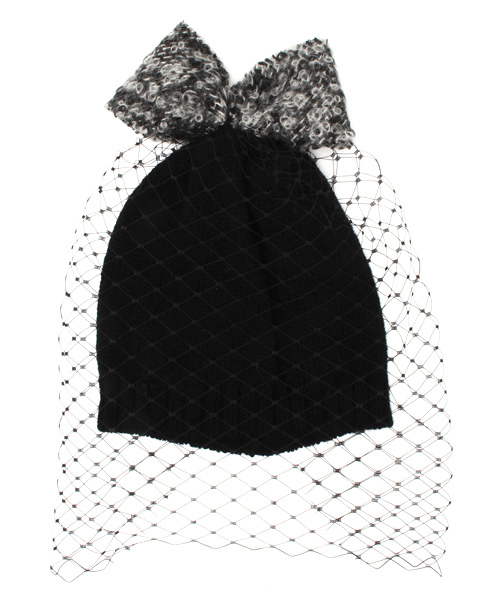 Ray BEAMS（レイビームス）の「BERNSTOCK SPEIRS for BEAMS / 別注 モヘヤリボン ベール ニットキャップ（ニットキャップ/ビーニー・レディース・ブラック・ONE SIZE）」の10枚目の写真