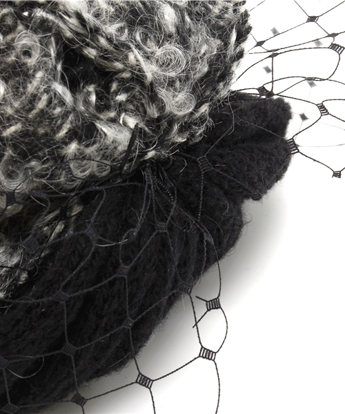 Ray BEAMS（レイビームス）の「BERNSTOCK SPEIRS for BEAMS / 別注 モヘヤリボン ベール ニットキャップ（ニットキャップ/ビーニー・レディース・ブラック・ONE SIZE）」の8枚目の写真