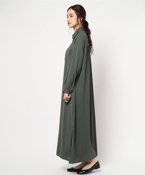 journal standard L'essage(ジャーナルスタンダードレサージュ)の「ツイルマキシマキシワンピース(ワンピース・レディース・チャコールグレー/オートミール/ブラウン・FREE)」の4枚目の写真