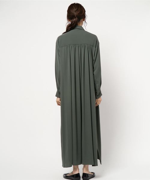 journal standard L'essage(ジャーナルスタンダードレサージュ)の「ツイルマキシマキシワンピース(ワンピース・レディース・チャコールグレー/オートミール/ブラウン・FREE)」の5枚目の写真