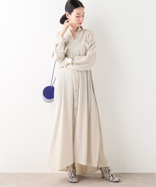 journal standard L'essage(ジャーナルスタンダードレサージュ)の「ツイルマキシマキシワンピース(ワンピース・レディース・チャコールグレー/オートミール/ブラウン・FREE)」の3枚目の写真