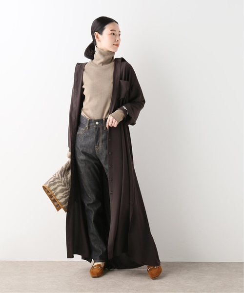 journal standard L'essage(ジャーナルスタンダードレサージュ)の「ツイルマキシマキシワンピース(ワンピース・レディース・チャコールグレー/オートミール/ブラウン・FREE)」の13枚目の写真