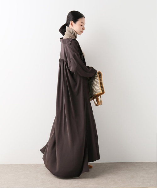 journal standard L'essage(ジャーナルスタンダードレサージュ)の「ツイルマキシマキシワンピース(ワンピース・レディース・チャコールグレー/オートミール/ブラウン・FREE)」の14枚目の写真
