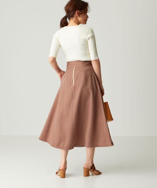 EMMEL REFINES（エメルリファインズ）の「FC ツイル フレアスカート（スカート・レディース・ブラウン/ライトグレー/イエロー・S/M）」の6枚目の写真