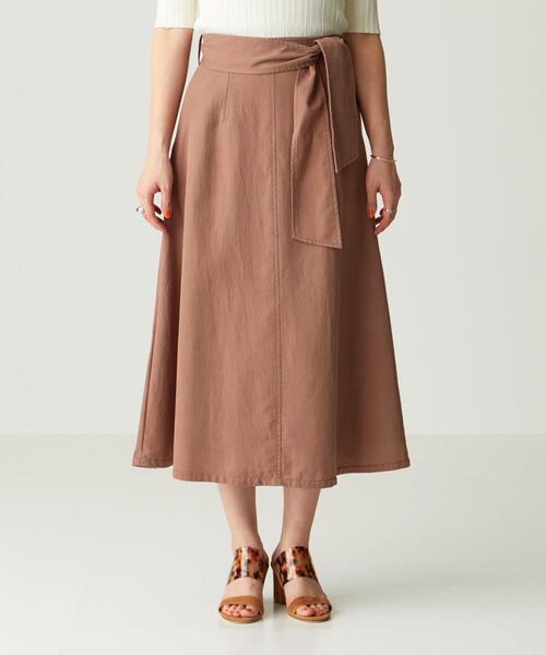 EMMEL REFINES（エメルリファインズ）の「FC ツイル フレアスカート（スカート・レディース・ブラウン/ライトグレー/イエロー・S/M）」の5枚目の写真