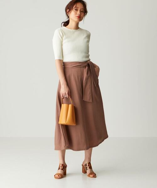 EMMEL REFINES（エメルリファインズ）の「FC ツイル フレアスカート（スカート・レディース・ブラウン/ライトグレー/イエロー・S/M）」の9枚目の写真