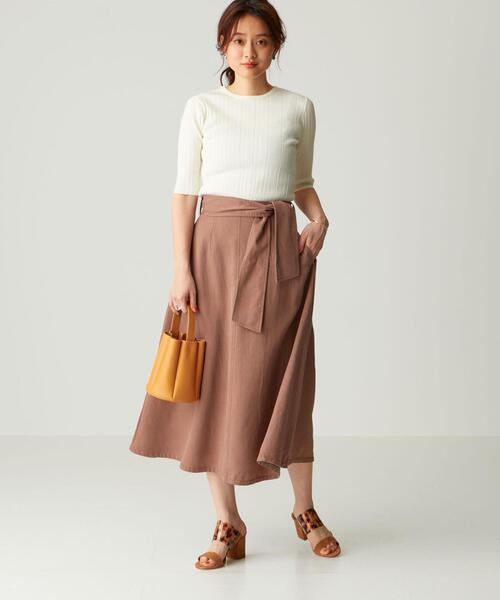 EMMEL REFINES（エメルリファインズ）の「FC ツイル フレアスカート（スカート・レディース・ブラウン/ライトグレー/イエロー・S/M）」の20枚目の写真