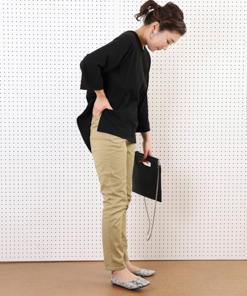 FREAK'S STORE(フリークスストア)の「ストレッチテーパードチノパンツ(チノパンツ・レディース・ブラック/ベージュ/カーキ・マルチサイズ)」の4枚目の写真