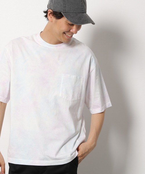 LAKOLE（ラコレ）の「タイダイ柄Tシャツ / LAKOLE（Tシャツ/カットソー・メンズ・ベージュ/グリーン/ベビーピンク・MEDIUM/LARGE）」の3枚目の写真