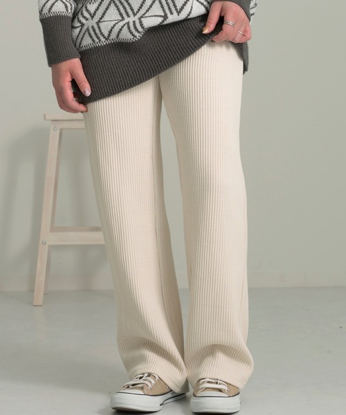 Ambre Neige(アンブルネージュ)の「リブパンツ/イージーパンツ/【WEB/EC限定商品】(その他パンツ・レディース・ブラック/ライトグリーン/ホワイト系その他・SMALL/MEDIUM)」の7枚目の写真