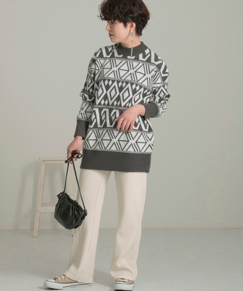 Ambre Neige(アンブルネージュ)の「リブパンツ/イージーパンツ/【WEB/EC限定商品】(その他パンツ・レディース・ブラック/ライトグリーン/ホワイト系その他・SMALL/MEDIUM)」の9枚目の写真